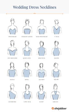 the wedding dress necklines chart