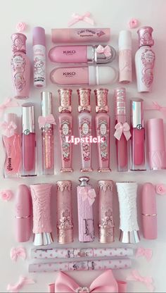 Coquette Makeup Products Aesthetic, Cute Lipglosses Aesthetic, Pretty Makeup Package, Cute Makeup Product, Pretty Makeup Products Aesthetic, Cute Makeup Items, Pink Makeup Packaging, Cute Makeup Brands, Fancy Makeup Products