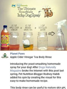 an ad for apple cider vinegar tea body rinses with instructions on how to use it