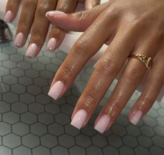 Sns Overlay Nails, Short Wedding Nails Black Women, Acrylics Black Women, Anc French Nails, Simple Elegant Acrylic Nails, Shorter Square Nails, Nails On Tanned Skin, Short Straight Nails, Simple Acrylic Nails Designs