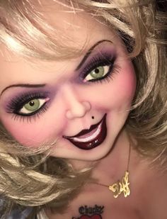 Bride Of Chucky Tiffany Inspired Outfits, Tiffany Halloween Costume Makeup, Chucky’s Bride Makeup, Bride Of Chucky Makeup Make Up, Tiffany Chucky Makeup Look, Chuckys Bride Costume Makeup, Tiffany Costume Makeup, Tiffany From Bride Of Chucky Makeup, Tiffany Costume Ideas