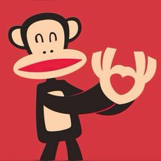 a cartoon monkey is holding up the letter b in front of his face and hands