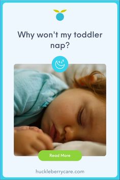 a baby sleeping on top of a bed with the words why won't my todder nap?