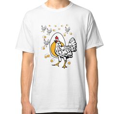 Roseanne Chicken Shirt Classic T-Shirt White Print Cotton T-shirt For Fan Merchandise, Pre-shrunk Basic Ring-spun Cotton T-shirt, White Tri-blend T-shirt With Screen Print, White Tri-blend Top With Funny Print, White Tri-blend Shirt With Screen Print, White Pre-shrunk Ring-spun Cotton T-shirt, Pre-shrunk White Ring-spun Cotton T-shirt, White Ring-spun Cotton T-shirt With Sublimation Print, Iphone C