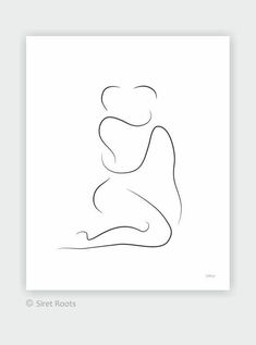 a black and white drawing of a woman's body