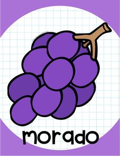 a purple grape with the word morrado written in black and white on it