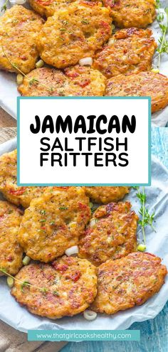 Caribbean Saltfish Fritters on a parchment lined plate. Saltfish Fritters Jamaican, Jamaican Fritters Recipe, Salt Fish Fritters, Jamaican Fritters, Ackee And Saltfish Jamaican, Jamaican Fried Chicken, Saltfish Recipes, Jamaican Appetizers, Caribbean Food