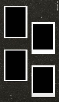 four black and white square frames on a dark background