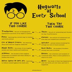 harry potter's poster with the words, if you like this course then try this course