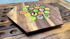 a wooden board that has been made to look like hexagons on it