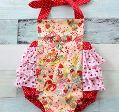 FREE SHIPPING Baby and toddler summer romper. Snaps between the legs for easy diaper changes. SEE MORE ROMPERS HERE. https://www.etsy.com/shop/LemonDoozyLane?ref=seller-platform-mcnav&section_id=25217881 SALE SIZE 18 TO 24 month xl Summer Bubble Romper With Ruffles For Playtime, Playful Ruffle Bubble Romper For Playdate, Cute Ruffled Bubble Romper For Playtime, Cute Sleeveless Ruffled Onesie, Playful Ruffle Onesie For The Beach, Playful Ruffled Onesie For Beach, Fun Ruffle Bubble Romper For Playtime, Fun Ruffled Bubble Romper For Playtime, Cute Onesie With Ruffles For Playtime