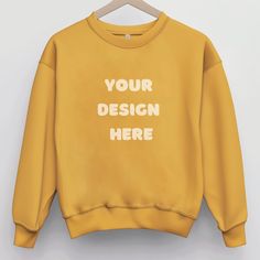 "INSTANT DIGITAL DOWNLOAD 1 Image for: Gildan Flat Lay 18000 Gold Unisex Sweater Mock up | Mockup You will receive 3 high resolution digital image free of branding (will not include the \"Your Design Here\" text or watermark) Image Sizes:  1:1 5000 x 5000px 4:3 2700 x 2025px 5:4 2400 x 3000px You may use these images for personal and commercial use ONLY. No additional license required. You may NOT resell, share, or edit this image in any way." Oversized Yellow Sweatshirt With Letter Print, Yellow Crew Neck Top With Letter Print, Oversized Yellow Crew Neck Sweatshirt, Yellow Crew Neck Relaxed Fit Sweatshirt, Yellow Relaxed Fit Crew Neck Sweatshirt, Yellow Sweater With Ribbed Cuffs Crew Neck, Yellow Crew Neck Sweater With Ribbed Cuffs, Yellow Graphic Print Crew Neck Sweater, Oversized Crew Neck Sweater With Branding