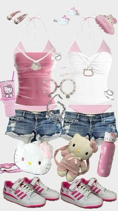 Hello Kitty Outfit, Kitty Outfit, Bff Matching Outfits, Matching Fits, Matching Outfits Best Friend, Bff Outfits