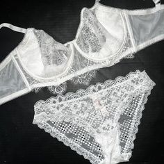 Beautiful Nwt Victoria's Secret Set, Includes:1)36ddd Unlined Bra 2)L Panty Gorgeous Set!!Extremely Rare!!!!!! The Set Is Perfect As A Gift!!! Very Pretty!!!Dear Buyers, Also Pls, Ask Questions Before Buying Please!I'll Be Happy To Answer Them ))) All Sales R Final, So No Returns Please. Check Out My Other Vs Items. * I' M Aiming At Getting A 100% Positive Rating, So Please Make Sure You Leave 5 Stars After You Receive Your Beautiful Items))) I Will Do The Same For You!I Do Combined Shipping, So White Delicate Lace Bottoms For Party, Fitted Partially Lined White Bottoms, White Fitted Partially Lined Bottoms, Fitted White Bottoms Partially Lined, White Fitted Bottoms Partially Lined, Elegant White Bottoms With Lined Body, Elegant White Lined Bottoms, Victoria's Secret Sheer Fitted Bottoms, Fitted Sheer Bottoms By Victoria's Secret