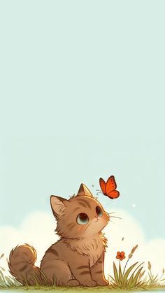 Samsung Wallpaper Kawaii, Call Background Wallpaper, Cat Phone Wallpaper, Photography Iphone, Wallpaper Photography, Image Chat, Cute Pastel Wallpaper, Cute Cat Wallpaper, Cute Cartoon Drawings