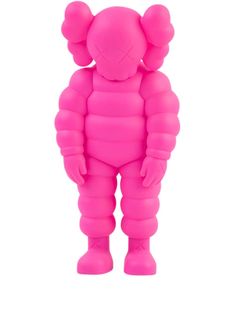 an inflatable pink toy is shown on a white background with the image of a person's body