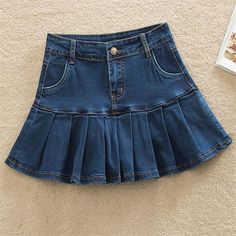 FREE SHIPPING ON ALL ORDERS OVER $50 | 100% SATISFACTION GUARANTEED Click "ADD TO CART" To Get Yours Now | Up To 60% OFF ✨ Looking for a skirt that's fun and fashionable? This Denim Skirt With Ruffles Plus Size Jeans High Waist Pleated Bottom from Arimonz is the one! Featuring high-quality denim fabric! Wear this short denim miniskirt with a simple tank top and or layering jackets or cardigans for an effortless fashion look! 📌It’s super cute and stretchy 📌 Made With Denim 📌 Very comfortable t Rok Denim, Denim Pleated Skirt, Pleated Denim Skirt, Skirt With Ruffles, Denim Skirt Fashion, Rok Mini, Short Pollera, Short Jean Skirt, Moda Denim