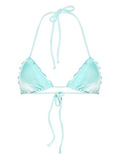 aqua blue stretch-design velvet effect frilled trim removable pads triangle cup halterneck tie fastening rear tie fastening Be mindful to try on swimwear over your own garments. Cute Beach Outfits, Casual Preppy Outfits, Ballet Flat Shoes, Ski Wear, Preppy Outfits, Beach Outfit