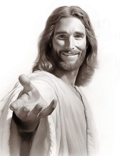 a drawing of jesus pointing at the viewer