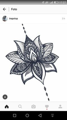 an image of a flower drawn on paper with the caption's name below it