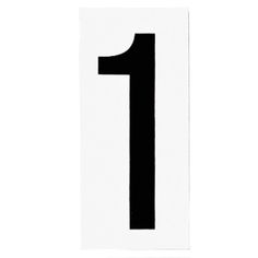 a black and white number one sign on a white background with the letter 1 below it