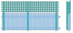 the different types of fences are shown in blue and green colors, including one for each fence