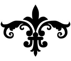 a black and white image of a fleur de lis design on a white background