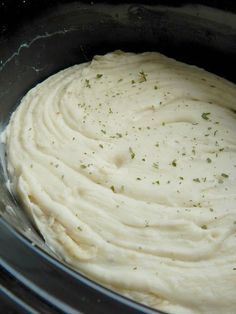 a close up of some food in a crock pot