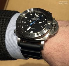 SIHH 2015: Officine Panerai - Luminor Submersible 1950 Flyback PAM614 and PAM615 | Time and Watches | The watch blog Underwater Model, Breitling Bentley, Panerai Straps, Panerai Luminor Submersible