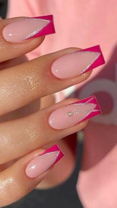 Nails 2023 Trends, Concert Nails, Dark Pink Nails, Inspiration Nails, Pink Gel Nails, Spring Acrylic Nails, Fancy Nails Designs, 2023 Trends, Nails 2023