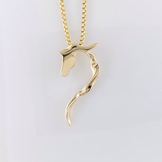 Equestrian Ribbon Pendant Elegant Horse Design Necklace As Gift, Equine Jewelry, Horse Design Pendant Necklace As Gift, Gold Pendant Necklace With Horse Design, Horse Rearing, Horse Pendant Necklace, Horse Mane, Horses Pendant, Horse Head