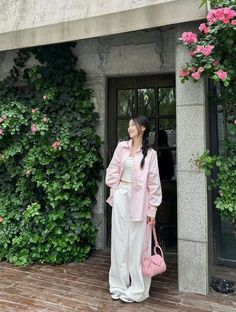 Pastel Korean Outfits, Pink Korean Aesthetic, Casual Korean Outfits, Korean Summer Outfits Casual, Ootd Korean Style Casual, Taiwan Outfit, Douyin Dress, 대학생 스타일, Ootd Korean Style