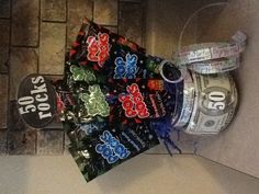 a pile of candy sitting on top of a counter