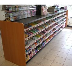 an empty grocery store filled with lots of items