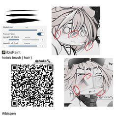 an anime character has been drawn using qr code to scan it into the image