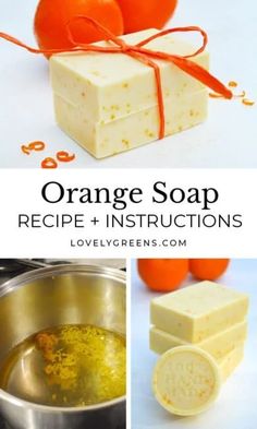 orange soap recipe and instructions for making it in the microwave or on the stove top