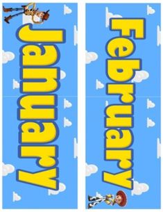 two blue and yellow candy bar wrappers with cartoon characters on them