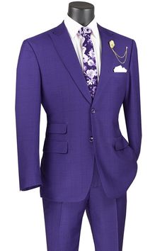 Windowpane Suit, Modern Fit Suit, Cheap Suits, Traditional Suit, Purple Suits, Plaid Suit, Flat Front Pants, Just Style, Fitted Suit