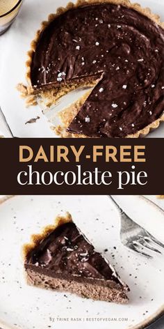 This decadent chocolate mousse pie is rich, easy to make, and fully vegan! Make this to impress your guests at a gathering or simply to enjoy a delectable dairy-free treat! #VeganDesserts #DairyFreeRecipes