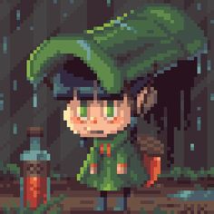 the pixel art is very cute and it looks like he's going to be an elf