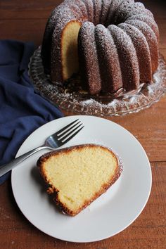 a bundt cake sitting on top of a white plate