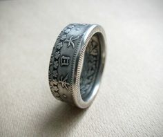 Ring made from the Japanese silver coin 50 sen 1906-1912 Metal-silver 80% I can make the sizes from 6 to 10 1/2 US Width of this ring - 7.5-8 millimetres I select the highest quality coins to store every detail on the ring I need 1-3 business days to make ring/ Silver Coin Ring, Canadian Jewelry, Japanese Jewelry, Custom Coins, Moroccan Jewelry, Unusual Rings, Irish Jewelry, Italian Jewelry, Coin Ring