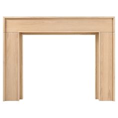 a wooden fireplace surround on a white background