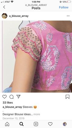 Netted Blouse Designs Back Side, Raffle Hand Blouse Designs, Designer Blouse Piece Material, Trendy Blouse Designs Hands, Layer Hands Blouse Designs, Ruffle Blouse Designs For Saree, Butterfly Hands Blouse Designs, Ruffle Hands Blouse Designs, Back Hook Blouse Design