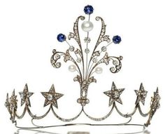 Sapphire Tiara, Royal Crowns, Silver Tiara, Silver Headband, Diamond Tiara, Sapphire Studs, Diamond Jewel, Royal Jewels, Diamond Star