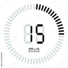 the 9 minutes icon, digital timer clock