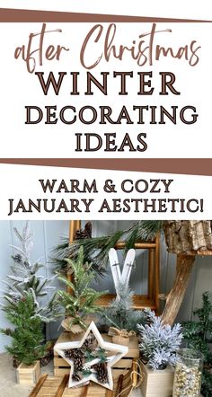 Need some inspiration to change over after Christmas to winter decor? Here are some budget-friendly winter decorating ideas, in farmhouse style! Keep reading for a load of helpful ideas for January decor, plus before-and-after pictures!  If you love any kind of farmhouse style - modern, rustic, and you don't mind a super-easy non Christmas DIYs, you'll love these ideas for creating a cozy winter aesthetic in your home! January House Decor, Decorating For Winter After Christmas, January Decor After Christmas, Non Christmas Winter Decor, Diy Winter Decorations, Winter Decor Diy, After Christmas Winter Decor, Cozy Winter Aesthetic, Simple Winter Decor