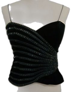 Beaded Bustier, Dark Iridescent, Dark Green Color, Satin Ribbons, Green Velvet, Satin Ribbon, Green Color, Dark Green, Velvet