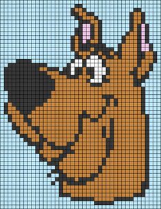 a cross stitch pattern with an image of a dog