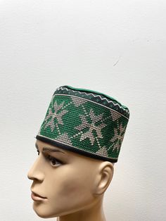 Traditional Cap, Hausa hat, Nigerian Cap, African Hat, Africa Kufi Hat, Green African Cap, African Fulani Hat New Size : 21 inches Small Size Adjustable Beanie Cap, Embroidered Adjustable Flat Cap, Adjustable Embroidered Flat Cap, Traditional Embroidered Flat Cap, Traditional Handmade Cap Hat, Embroidered Hat, One Size Fits Most, Traditional Adjustable Cap, Green Woven Hat With Curved Brim, Traditional Beach Cap